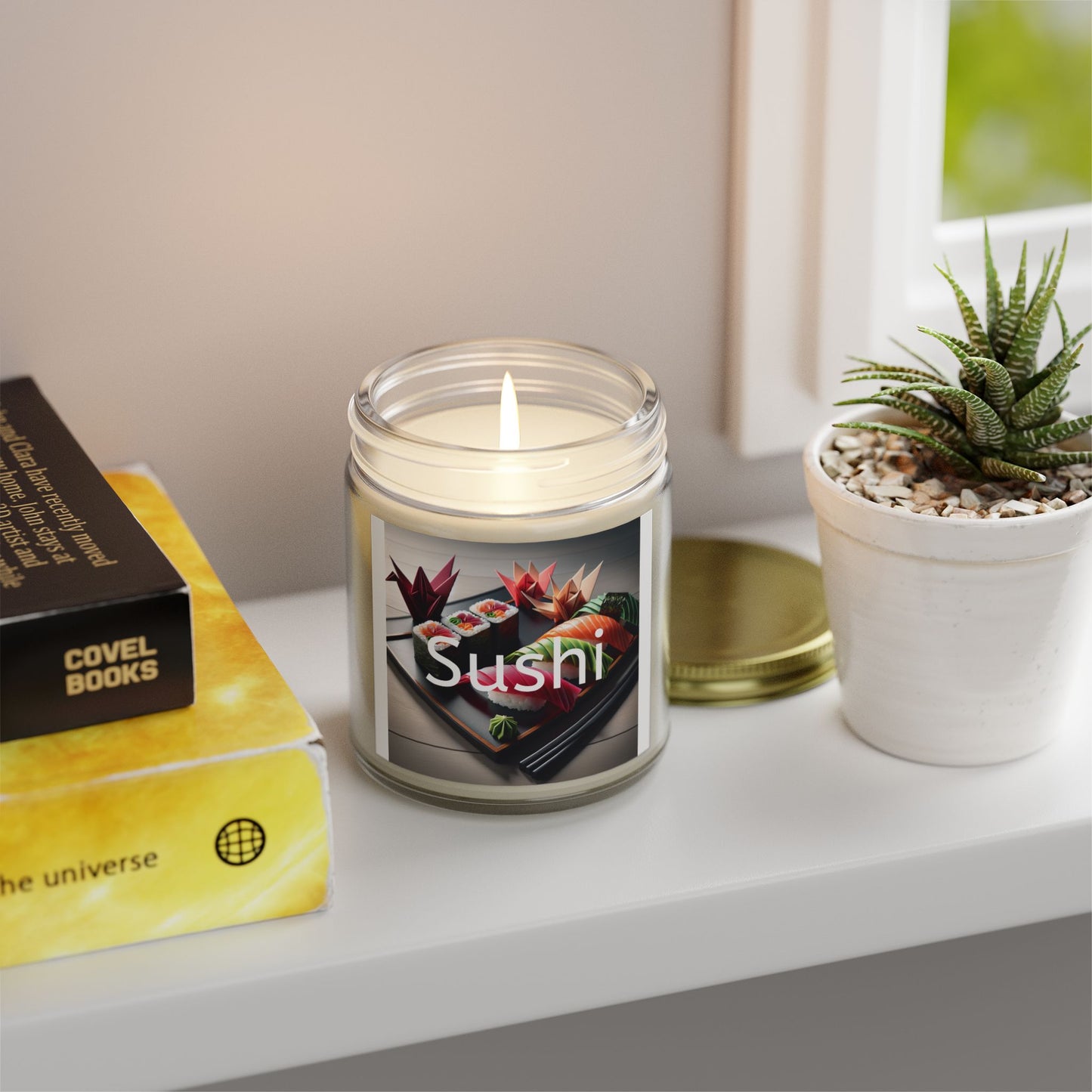 Sushi Coconut Apricot Wax Candle - A Feast for the Senses