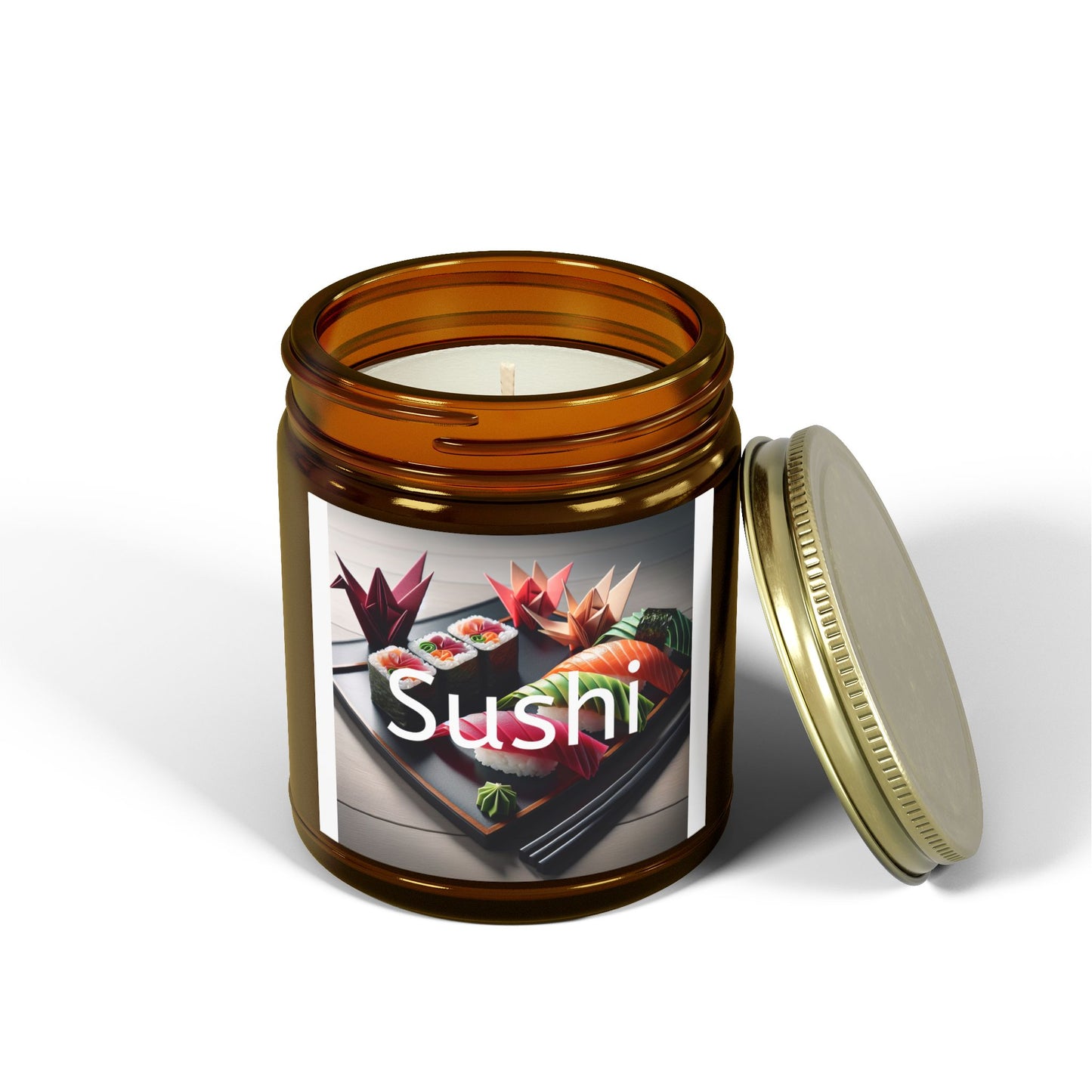 Sushi Coconut Apricot Wax Candle - A Feast for the Senses