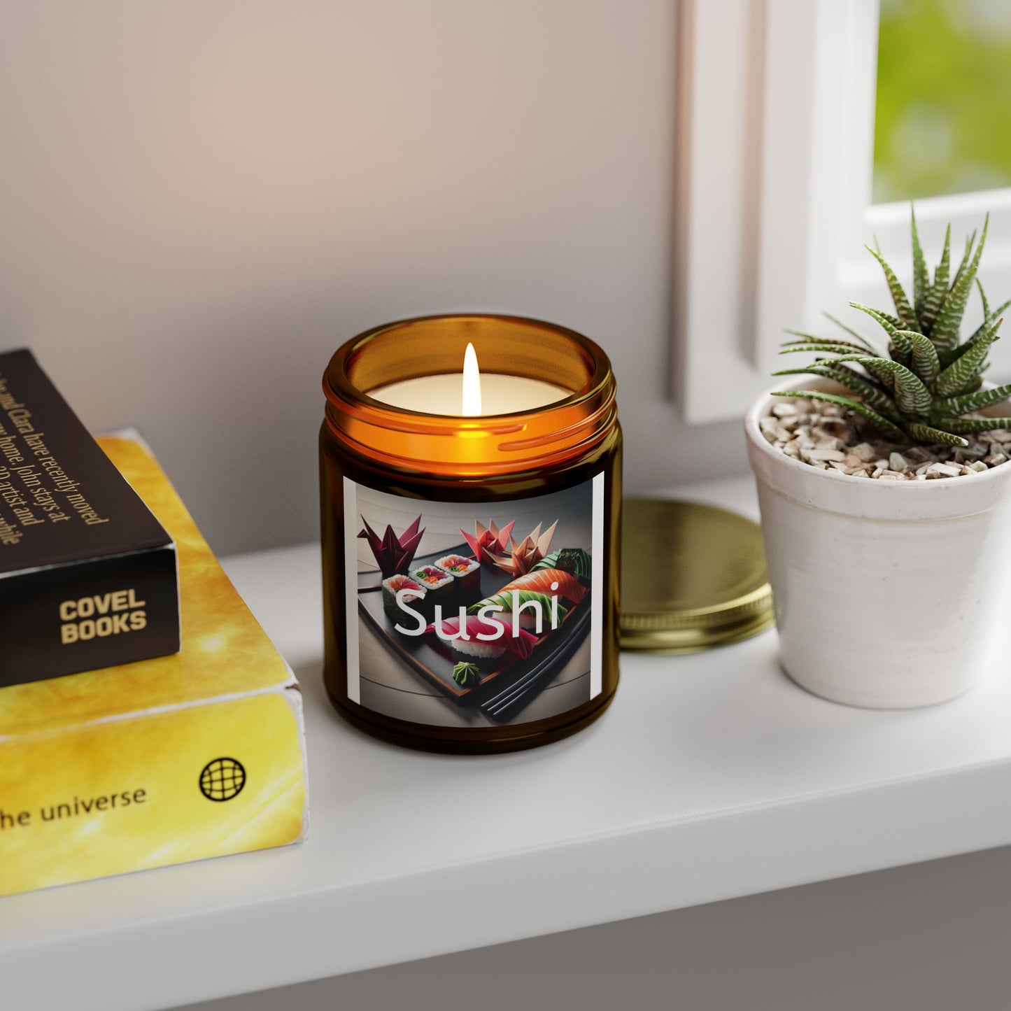 Sushi Coconut Apricot Wax Candle - A Feast for the Senses