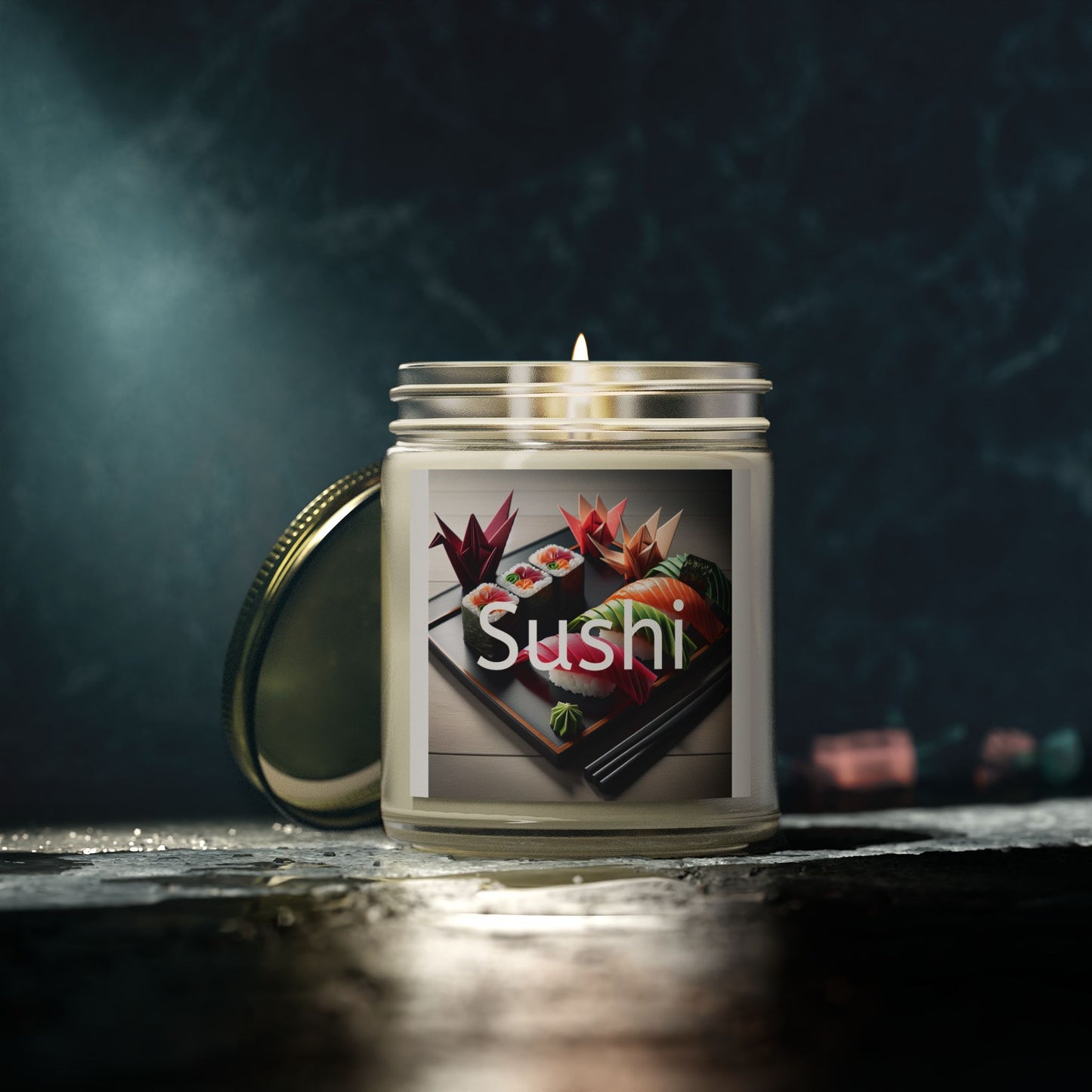 Sushi Coconut Apricot Wax Candle - A Feast for the Senses
