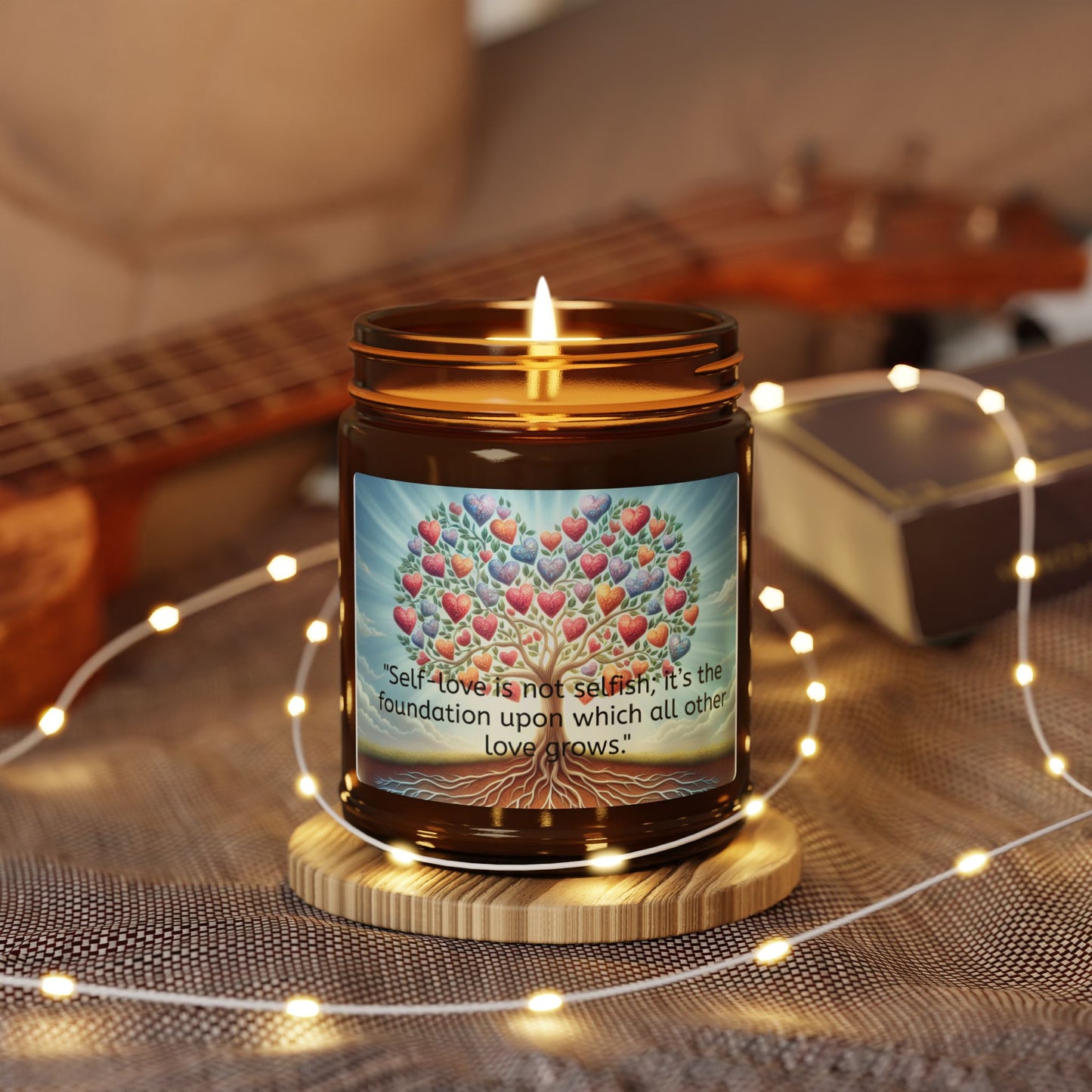 Self-Love Soy Candle – 4oz & 5oz | Inspiring Quote & 5 Soothing Scents