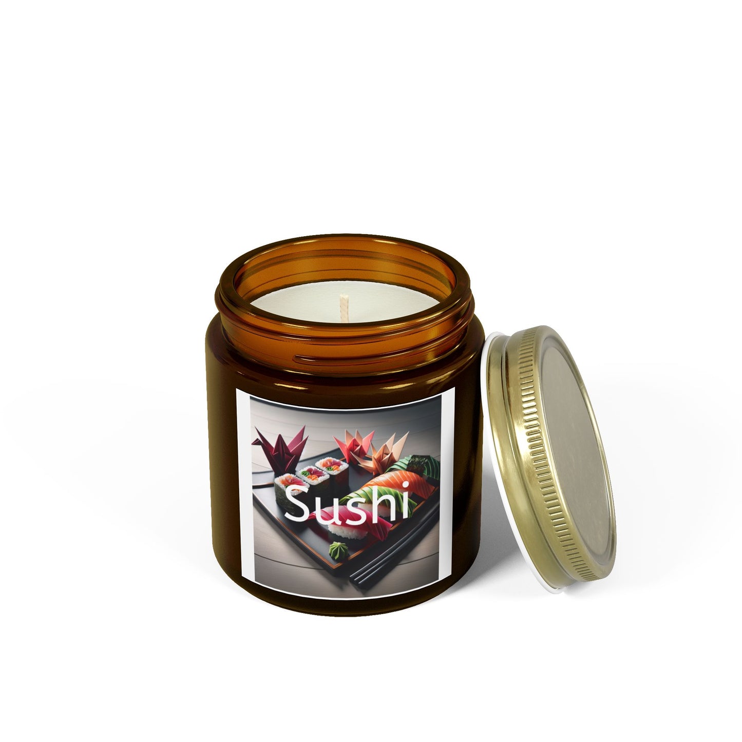 Sushi Coconut Apricot Wax Candle - A Feast for the Senses