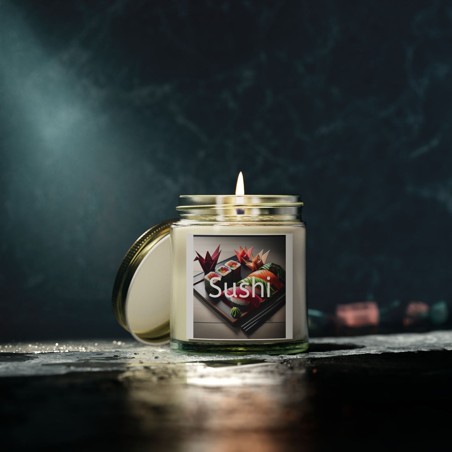 Sushi Coconut Apricot Wax Candle - A Feast for the Senses