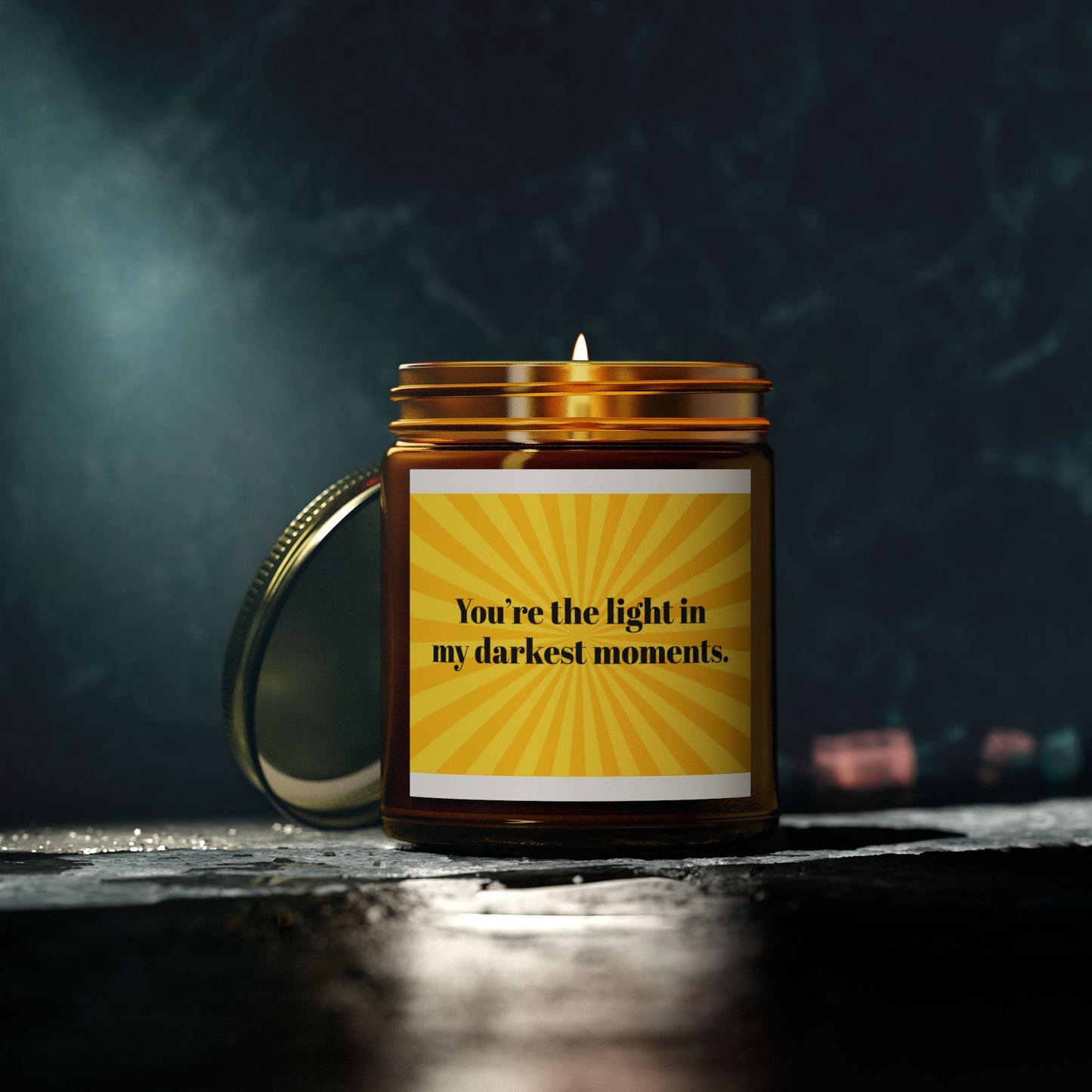 You’re the Light in My Darkest Moments – Coconut Apricot Wax Candle – 4oz & 9oz – 9 Scent Options