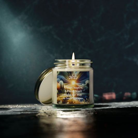 2025 New Year Candle – Light the Way to Your Dreams Coconut Apricot Wax (4oz, 9oz)
