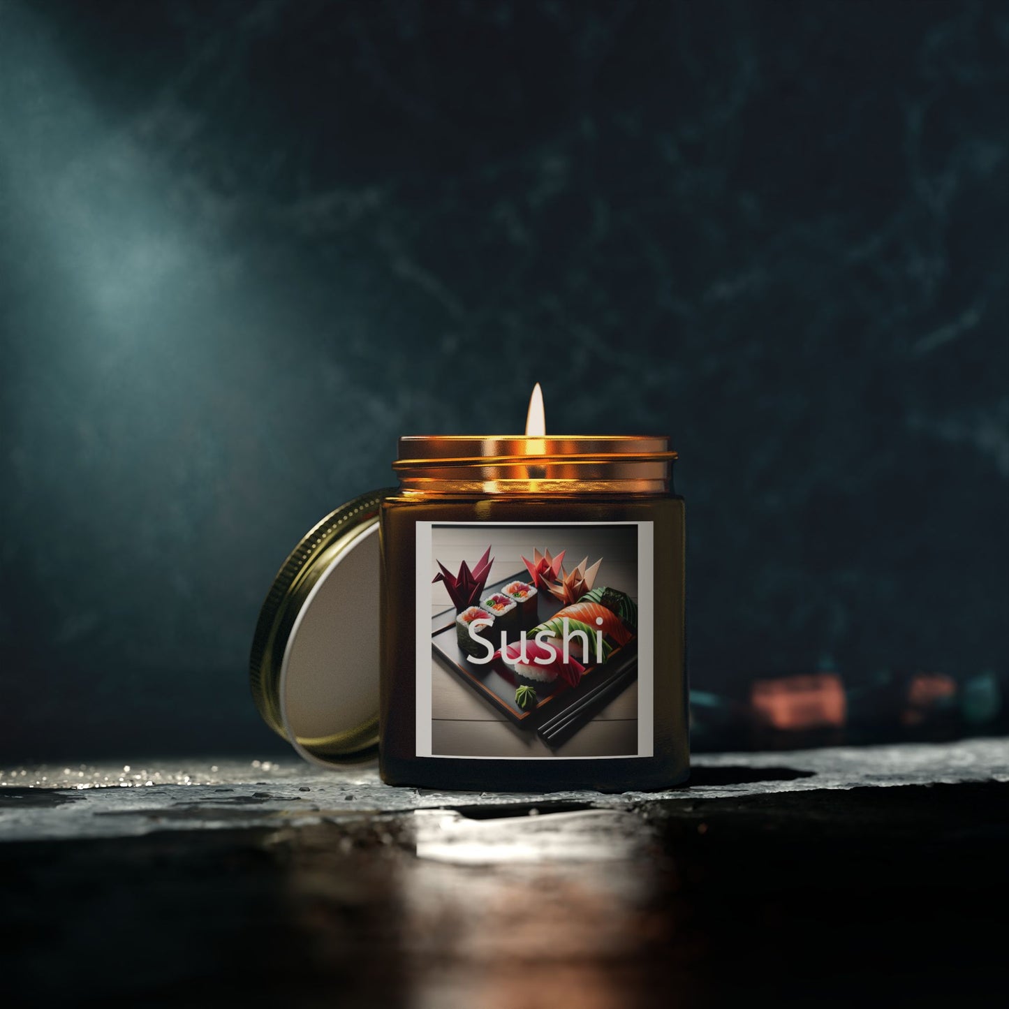 Sushi Coconut Apricot Wax Candle - A Feast for the Senses
