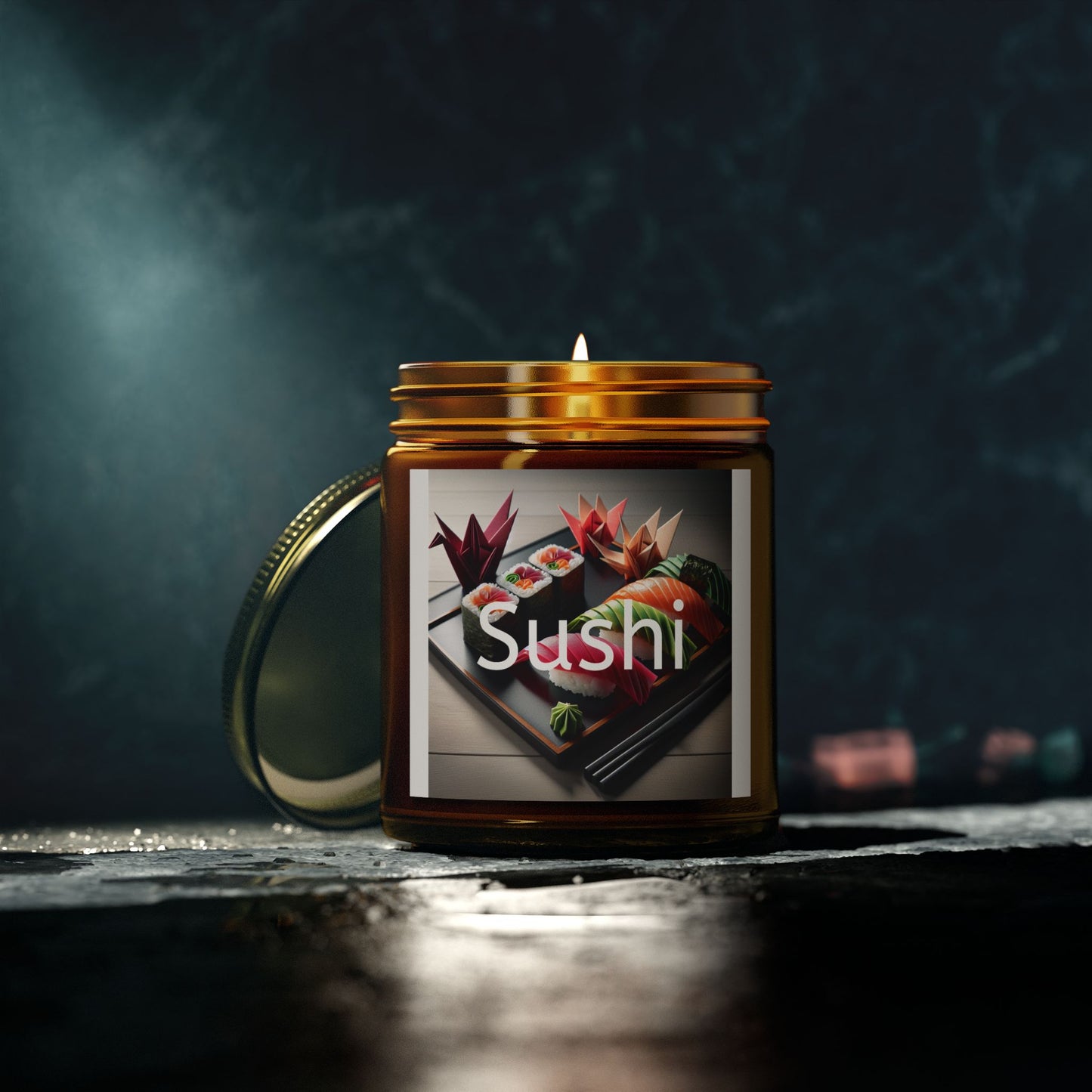 Sushi Coconut Apricot Wax Candle - A Feast for the Senses