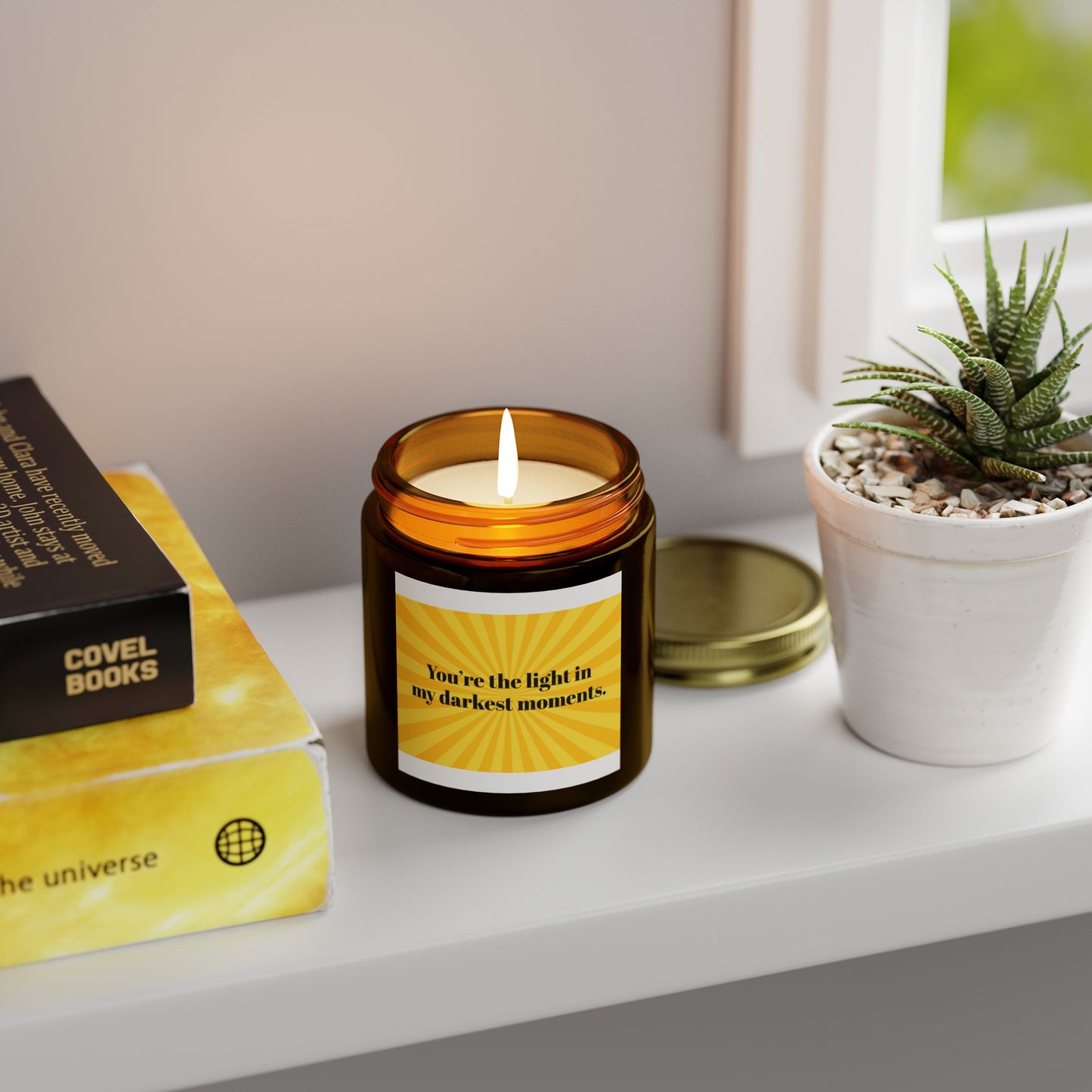 You’re the Light in My Darkest Moments – Coconut Apricot Wax Candle – 4oz & 9oz – 9 Scent Options