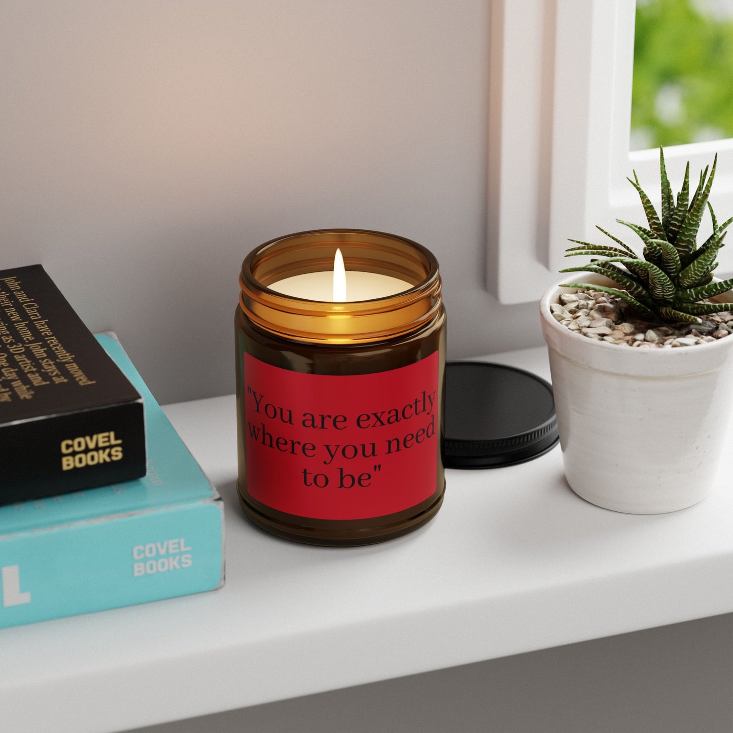 Soy Candle Inspirational Quote - Amber Jar