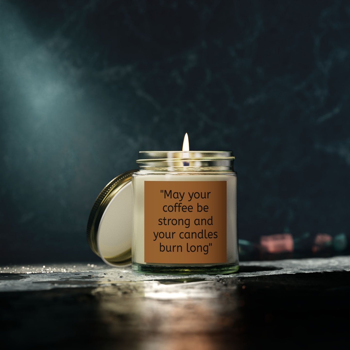 Candle - Coffee Quote Scented Coconut Apricot Candles (4oz, 9oz)