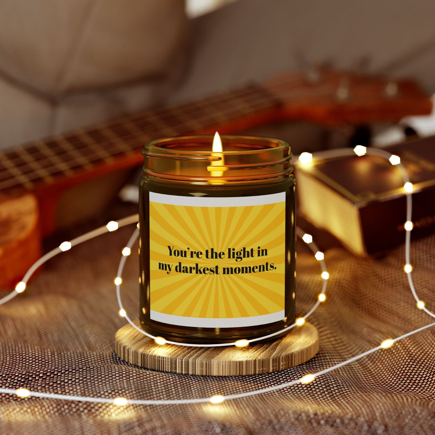 You’re the Light in My Darkest Moments – Coconut Apricot Wax Candle – 4oz & 9oz – 9 Scent Options