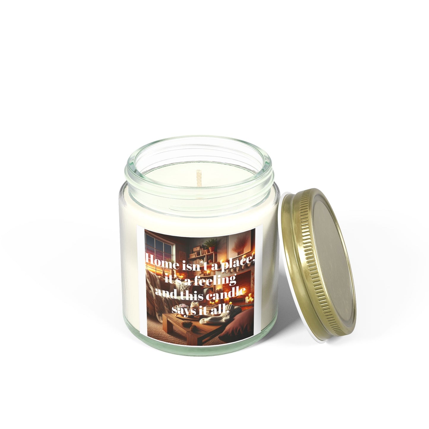 Home Isn’t a Place, It’s a Feeling – Coconut Apricot Wax Candle – A Scented Glow That Says It All (4oz, 9oz)