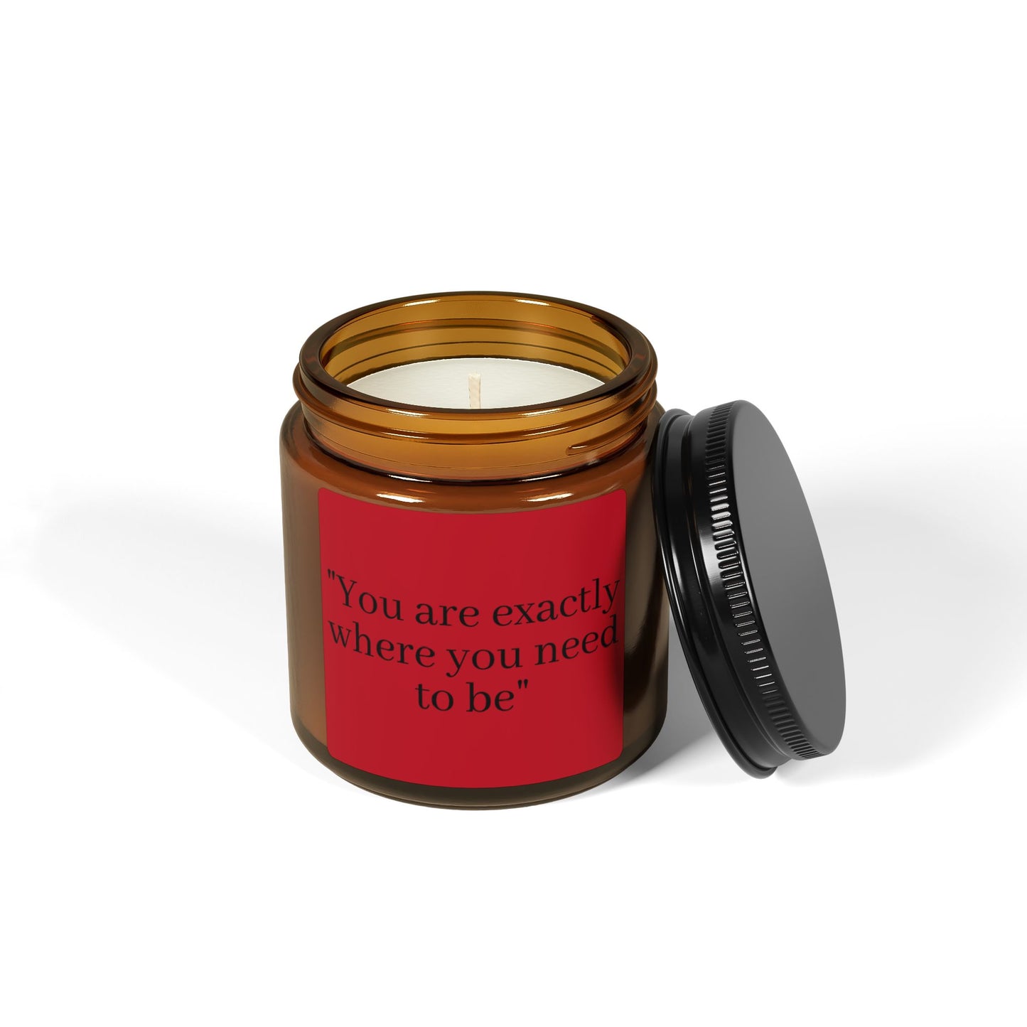 Soy Candle Inspirational Quote - Amber Jar