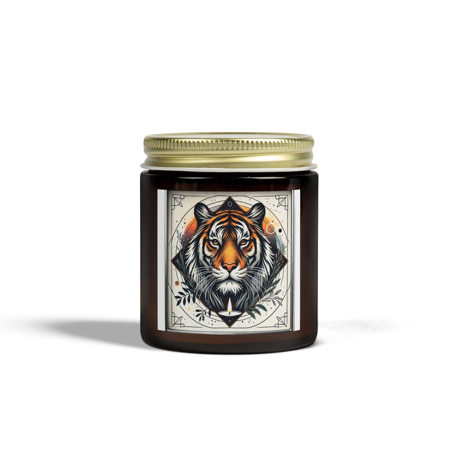 Geometric Tiger - Coconut Apricot Wax Candle (4oz, 9oz)