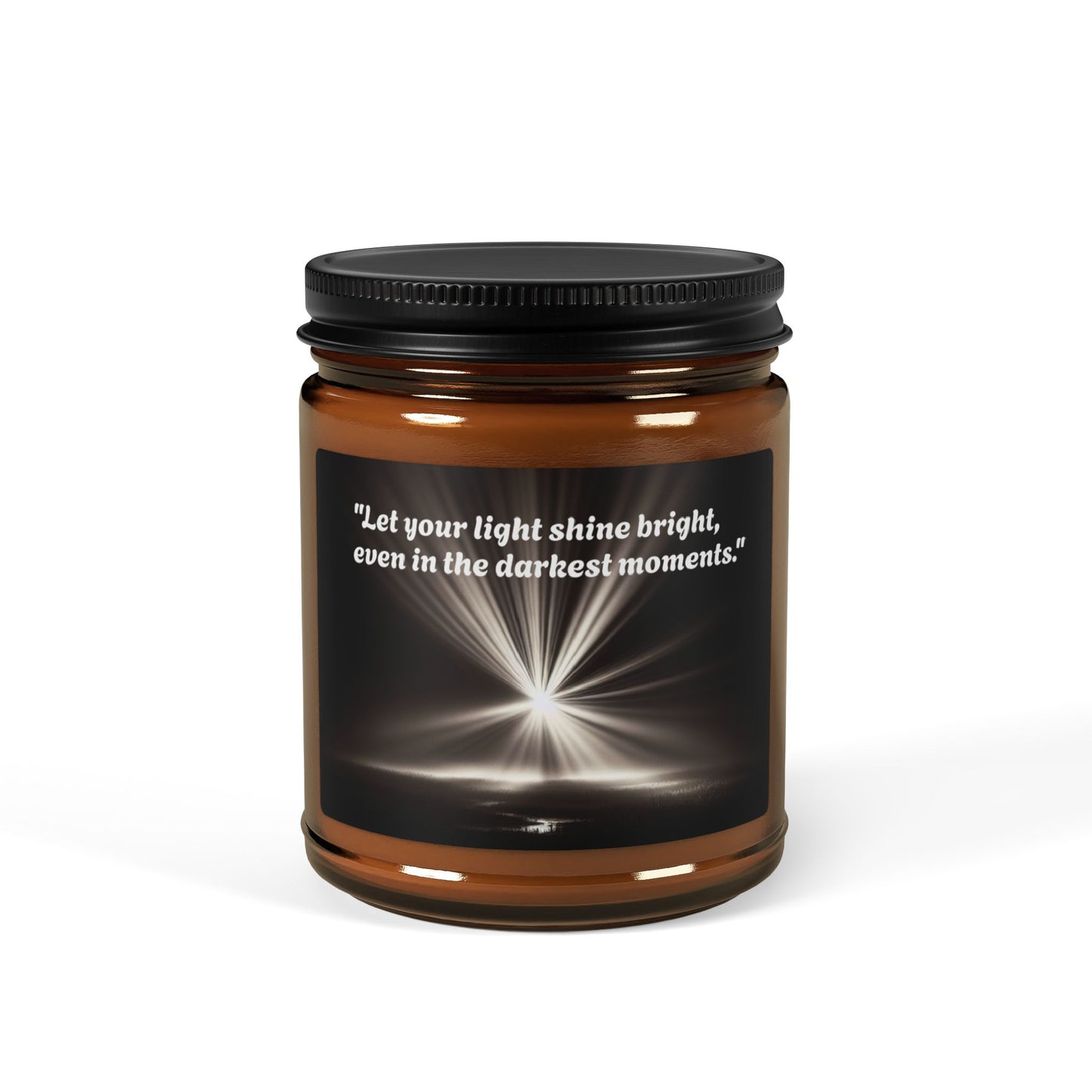 Inspirational Soy Candle – Let Your Light Shine Bright (Multi-Size, Amber Jar)