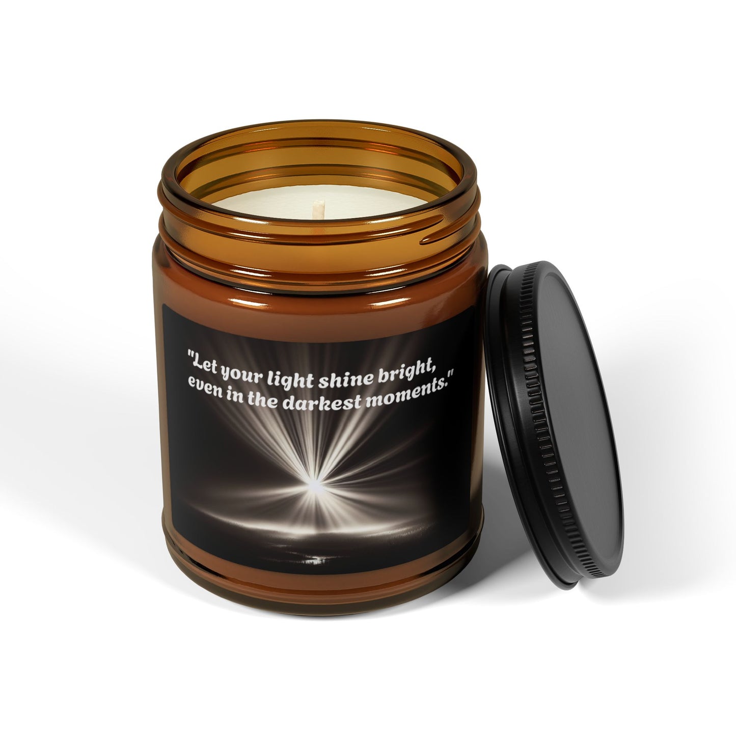 Inspirational Soy Candle – Let Your Light Shine Bright (Multi-Size, Amber Jar)