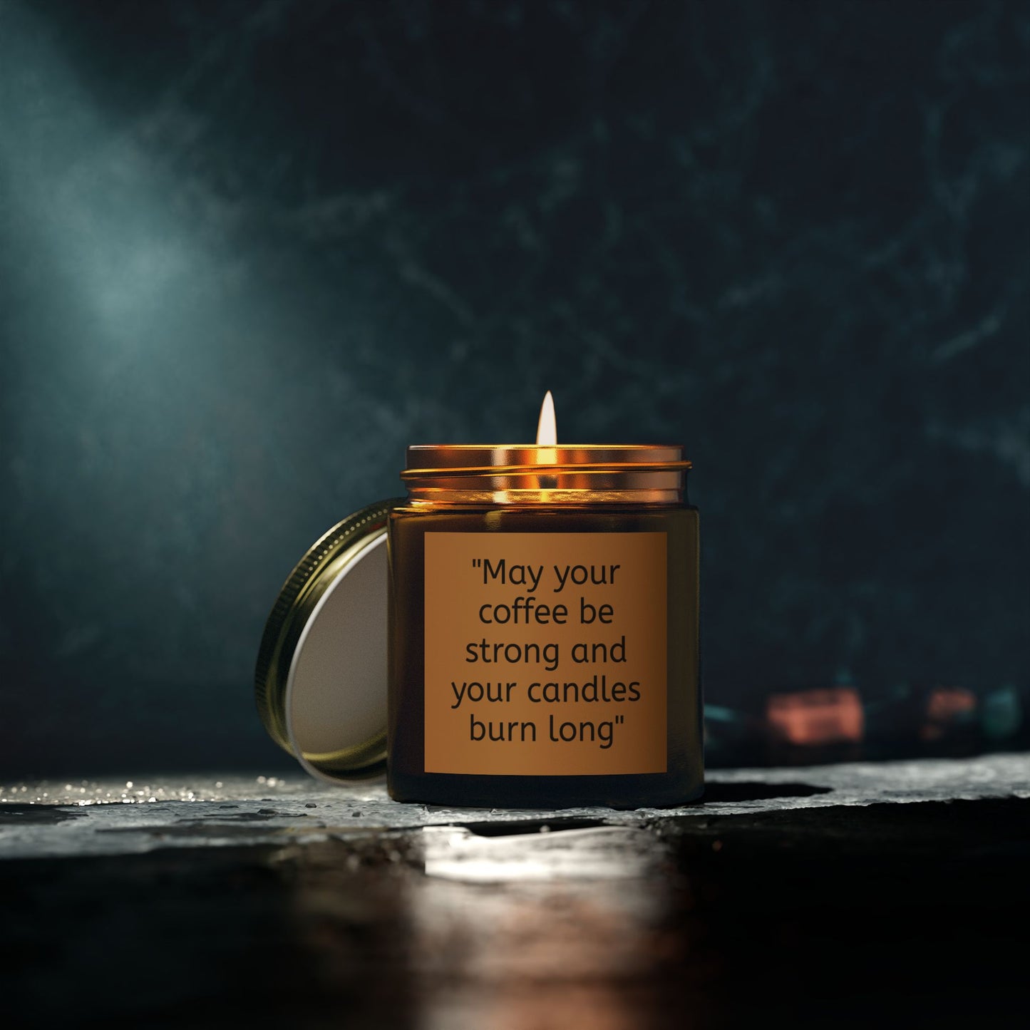 Candle - Coffee Quote Scented Coconut Apricot Candles (4oz, 9oz)