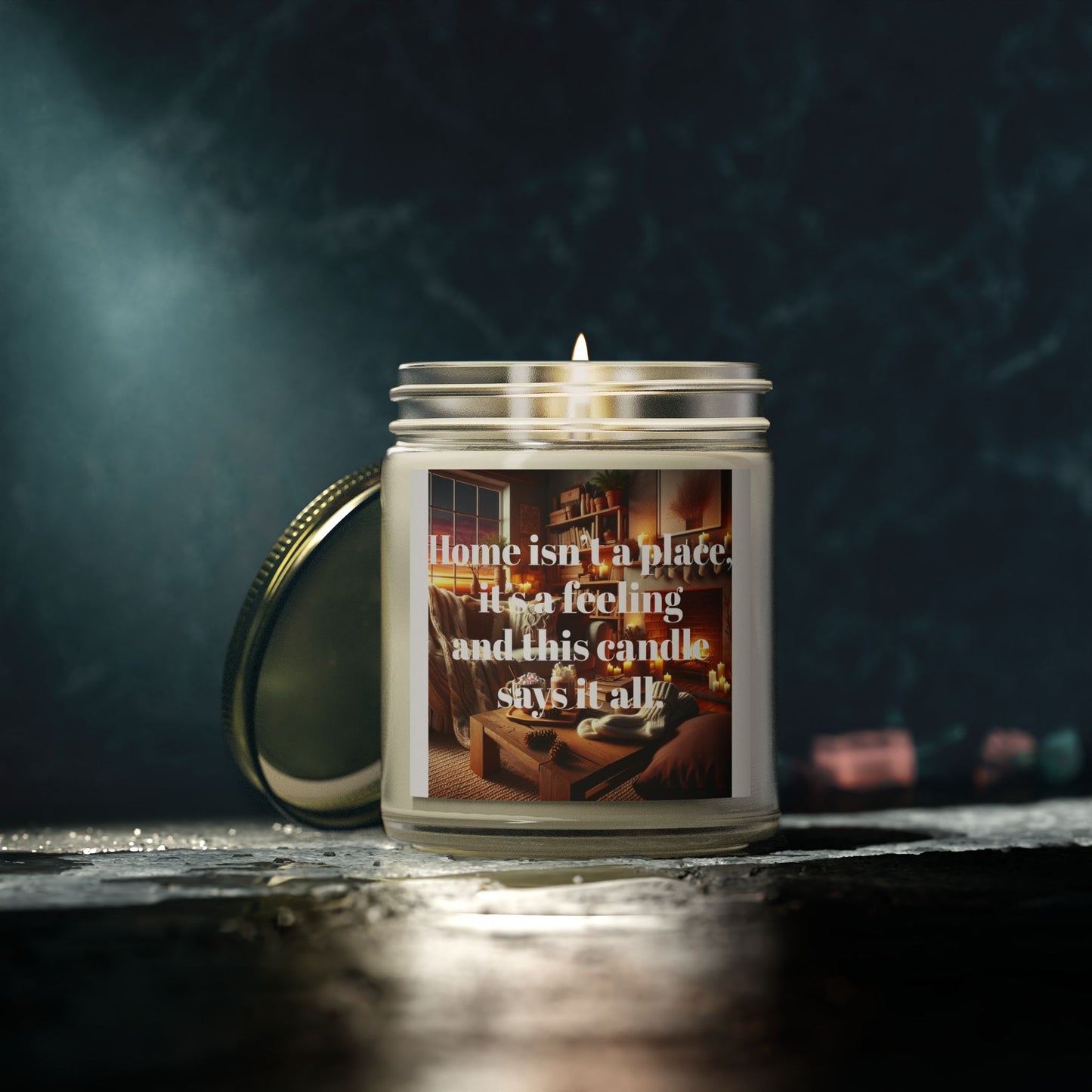 Home Isn’t a Place, It’s a Feeling – Coconut Apricot Wax Candle – A Scented Glow That Says It All (4oz, 9oz)