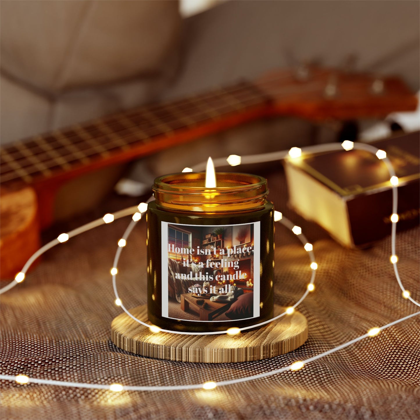 Home Isn’t a Place, It’s a Feeling – Coconut Apricot Wax Candle – A Scented Glow That Says It All (4oz, 9oz)