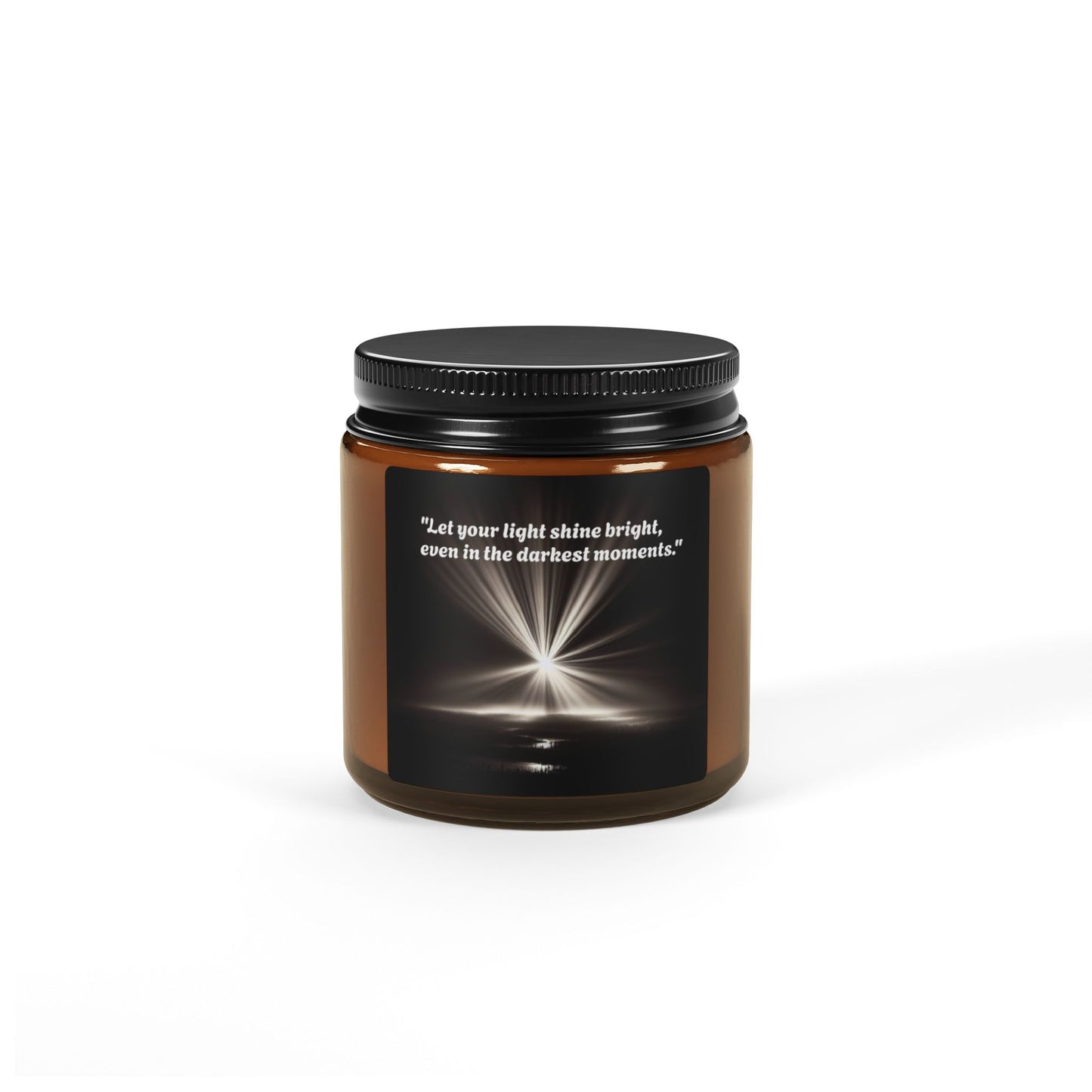 Inspirational Soy Candle – Let Your Light Shine Bright (Multi-Size, Amber Jar)
