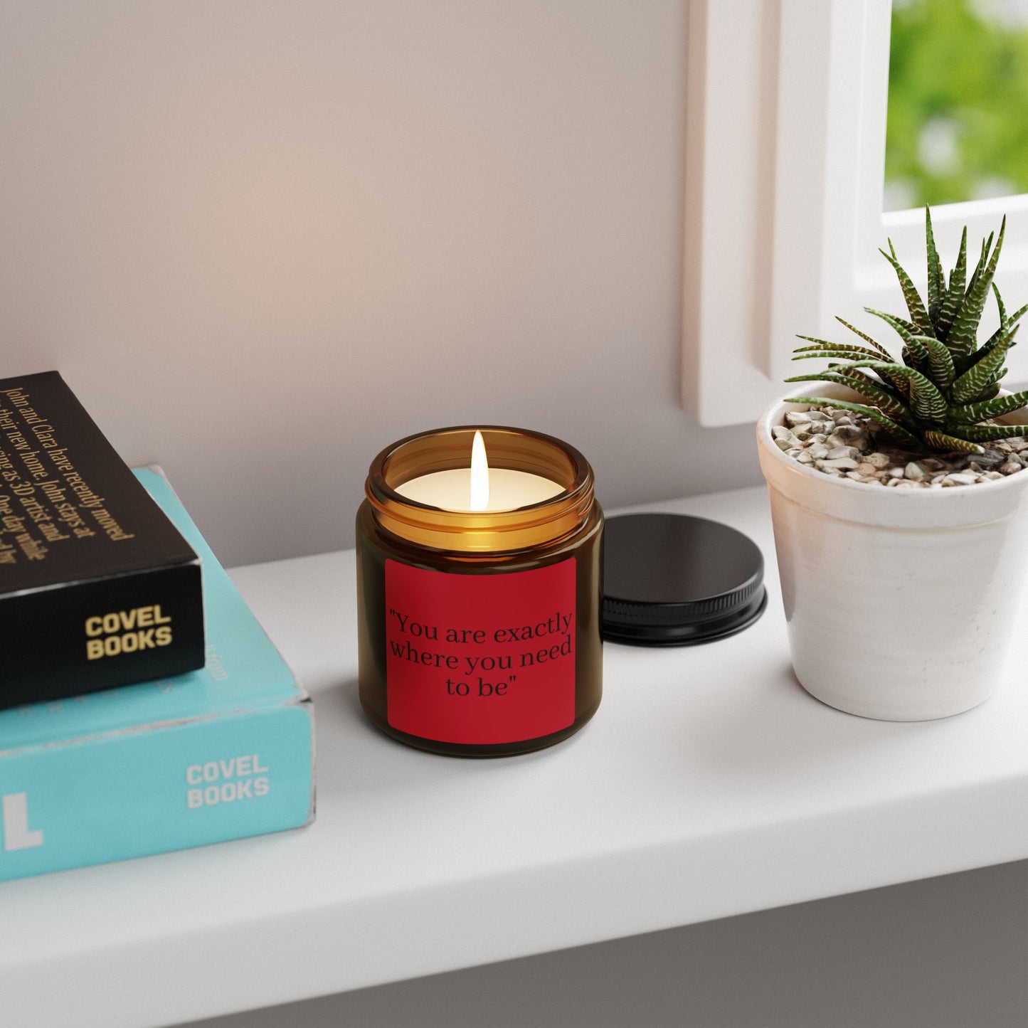 Soy Candle Inspirational Quote - Amber Jar