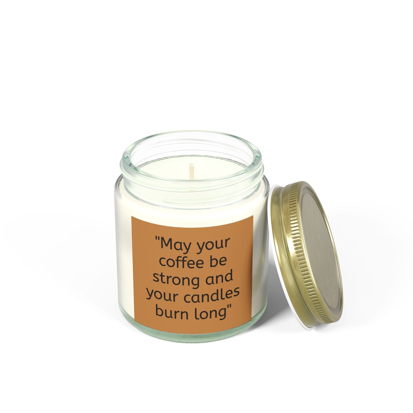 Candle - Coffee Quote Scented Coconut Apricot Candles (4oz, 9oz)