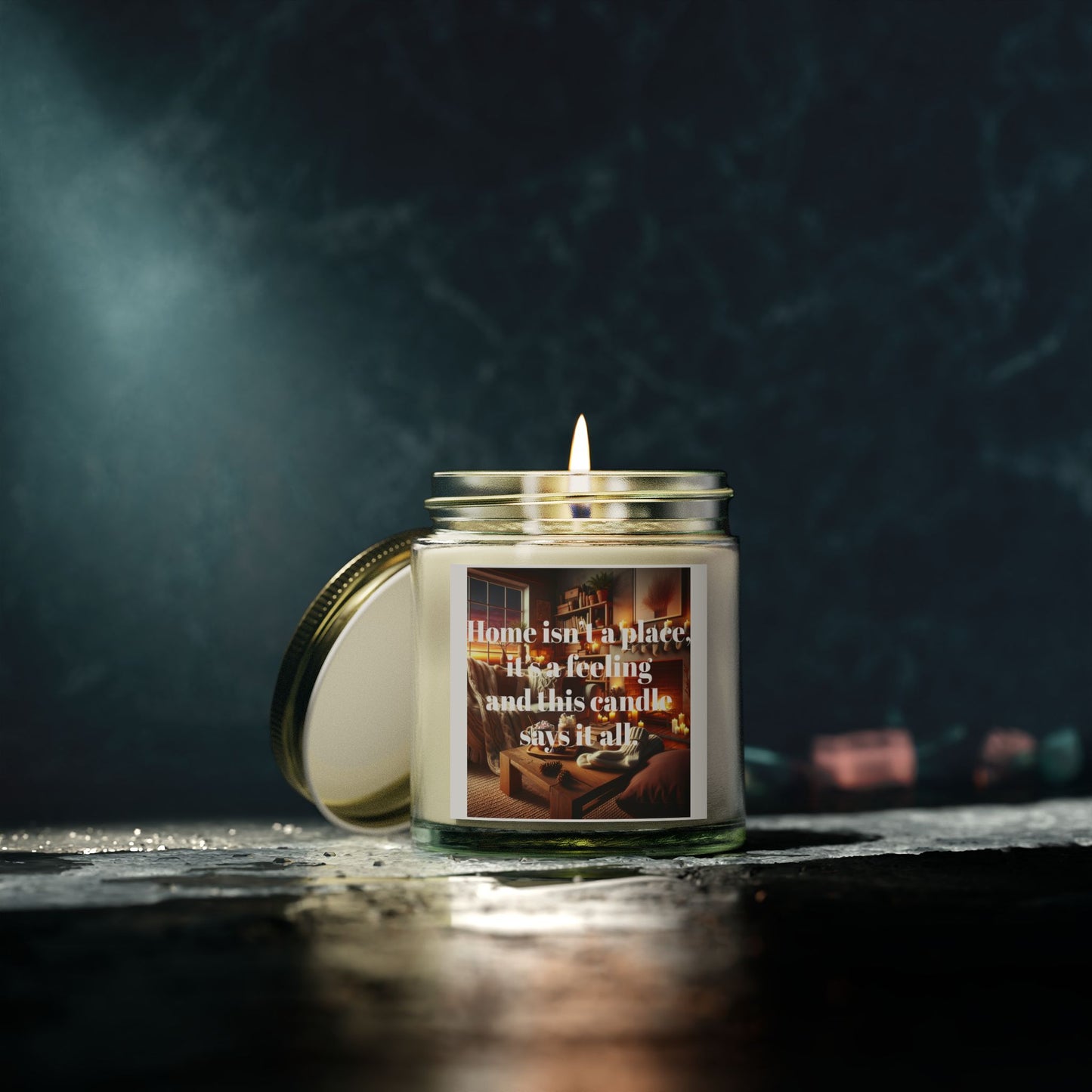 Home Isn’t a Place, It’s a Feeling – Coconut Apricot Wax Candle – A Scented Glow That Says It All (4oz, 9oz)