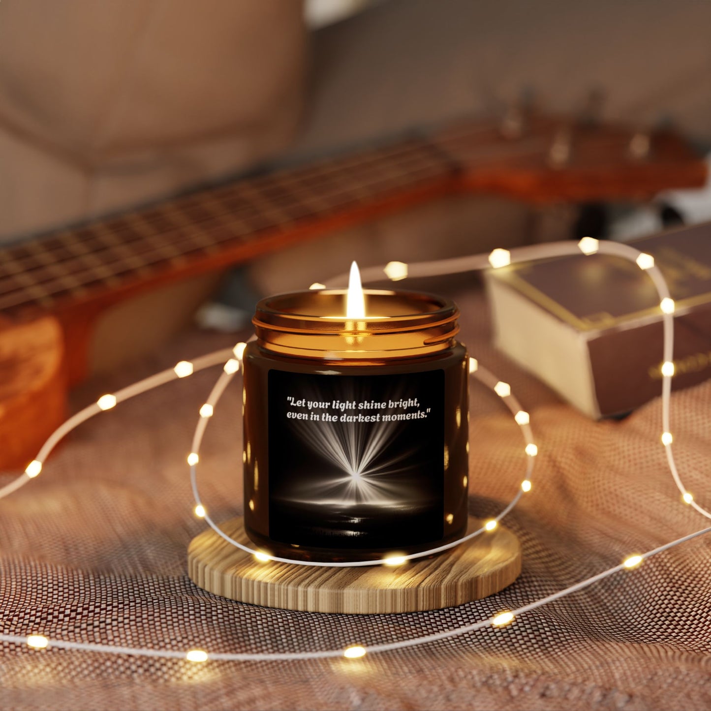 Inspirational Soy Candle – Let Your Light Shine Bright (Multi-Size, Amber Jar)