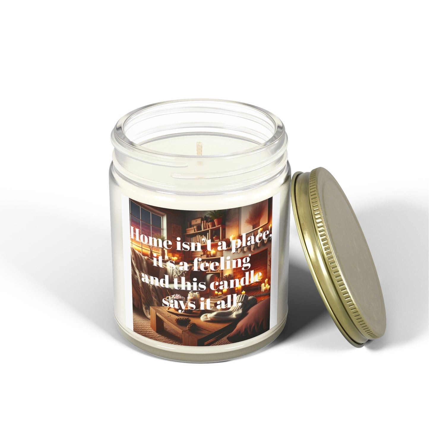 Home Isn’t a Place, It’s a Feeling – Coconut Apricot Wax Candle – A Scented Glow That Says It All (4oz, 9oz)