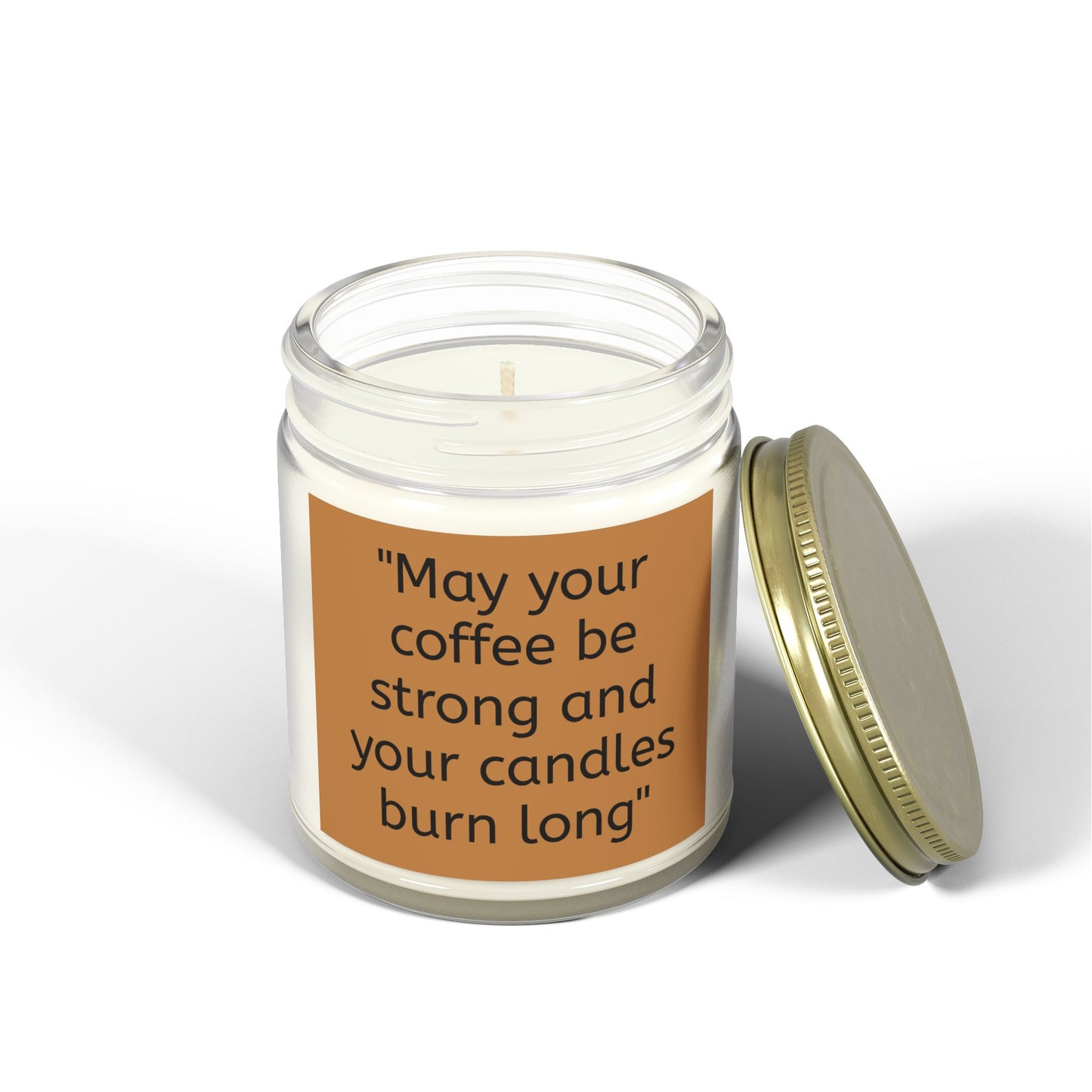 Candle - Coffee Quote Scented Coconut Apricot Candles (4oz, 9oz)