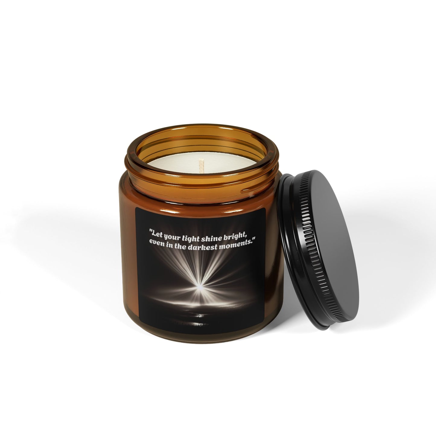 Inspirational Soy Candle – Let Your Light Shine Bright (Multi-Size, Amber Jar)