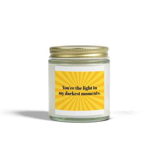 You’re the Light in My Darkest Moments – Coconut Apricot Wax Candle – 4oz & 9oz – 9 Scent Options