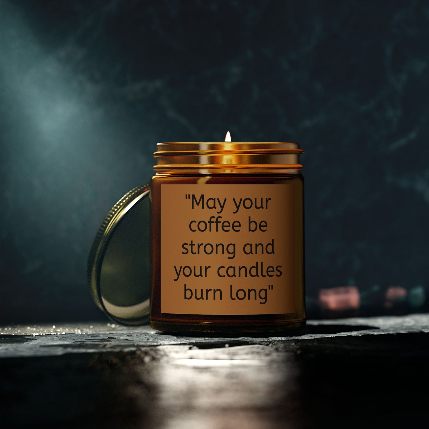 Candle - Coffee Quote Scented Coconut Apricot Candles (4oz, 9oz)