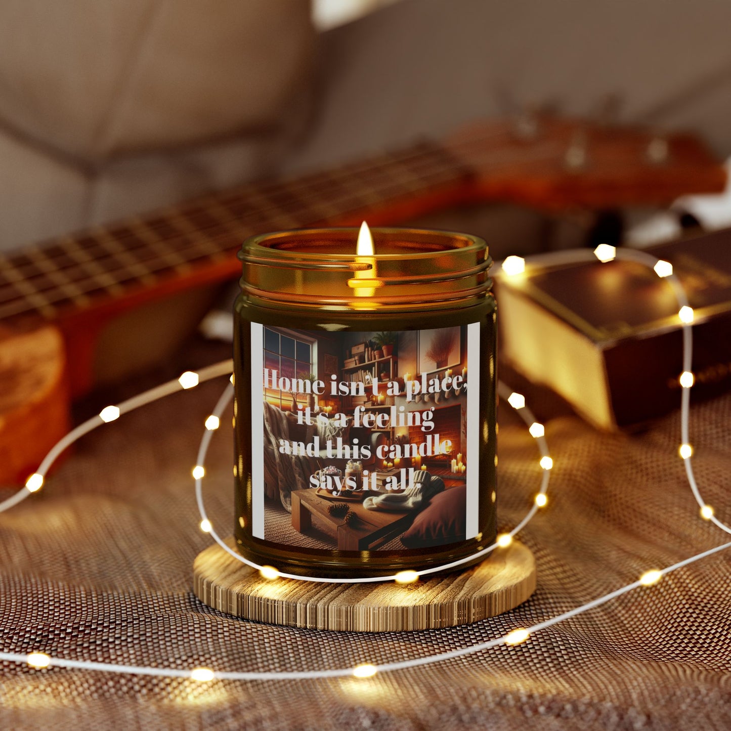 Home Isn’t a Place, It’s a Feeling – Coconut Apricot Wax Candle – A Scented Glow That Says It All (4oz, 9oz)