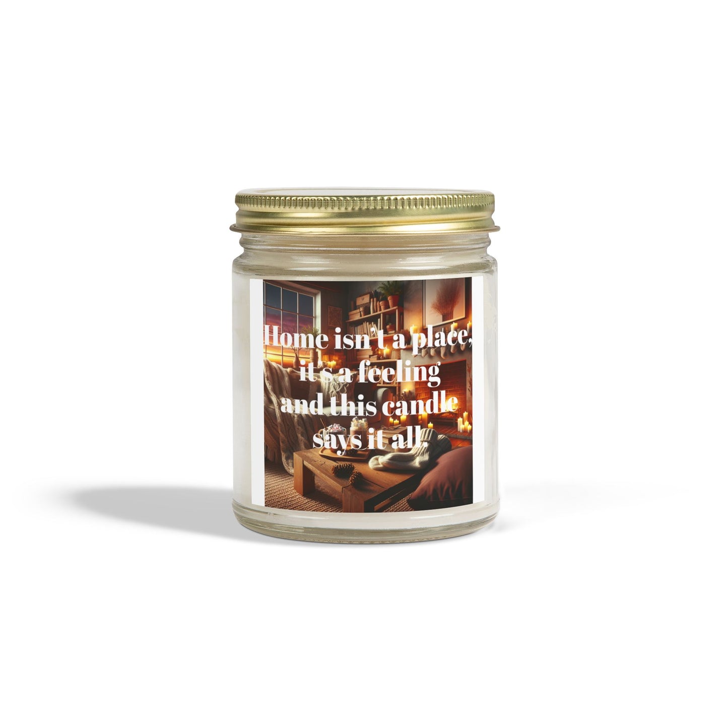 Home Isn’t a Place, It’s a Feeling – Coconut Apricot Wax Candle – A Scented Glow That Says It All (4oz, 9oz)