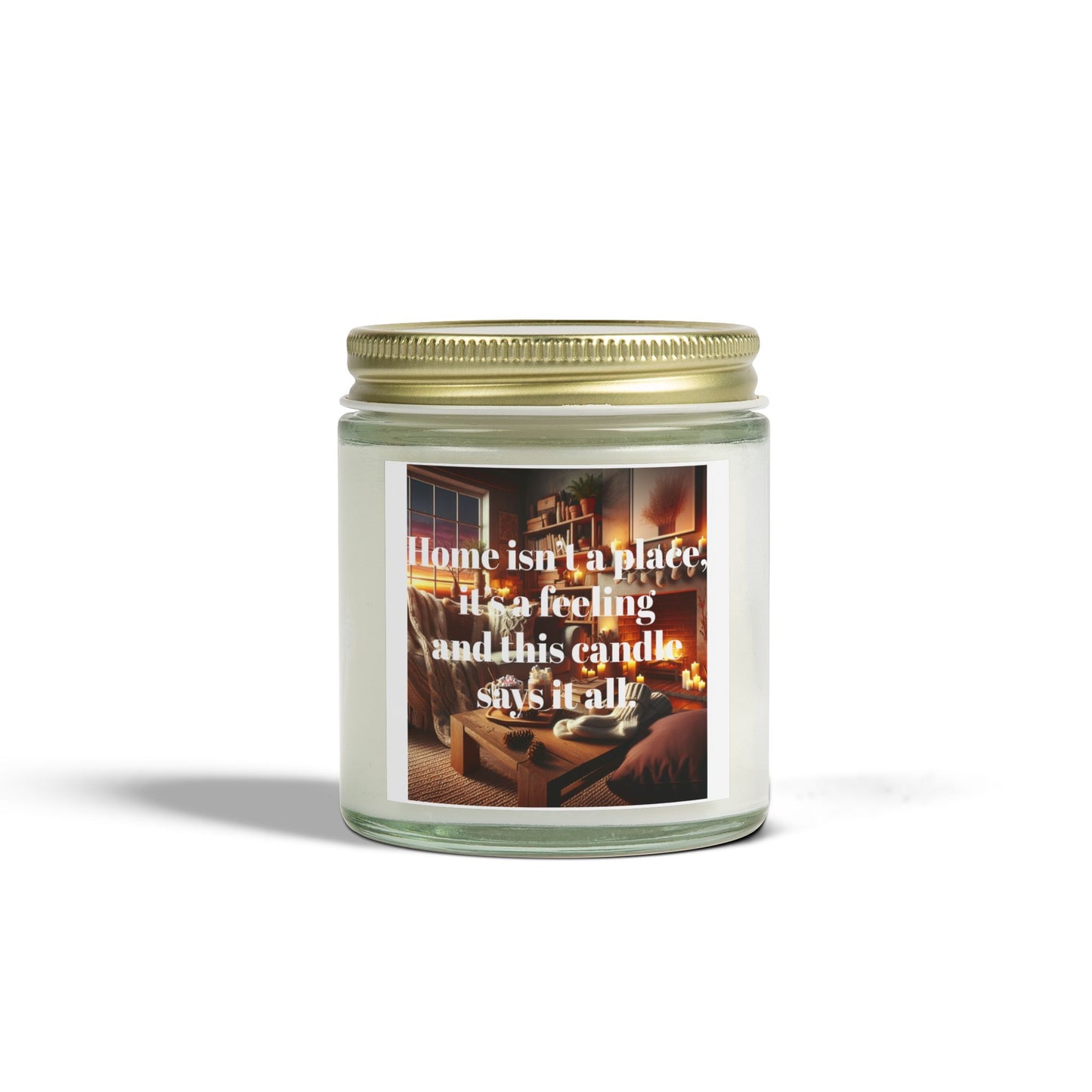 Home Isn’t a Place, It’s a Feeling – Coconut Apricot Wax Candle – A Scented Glow That Says It All (4oz, 9oz)