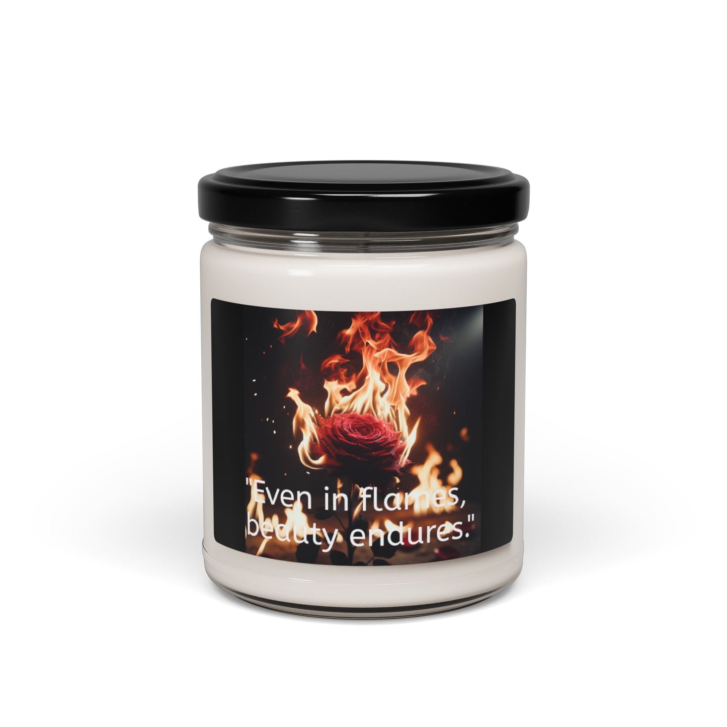 Rose on Fire Candle - Beauty in Resilience