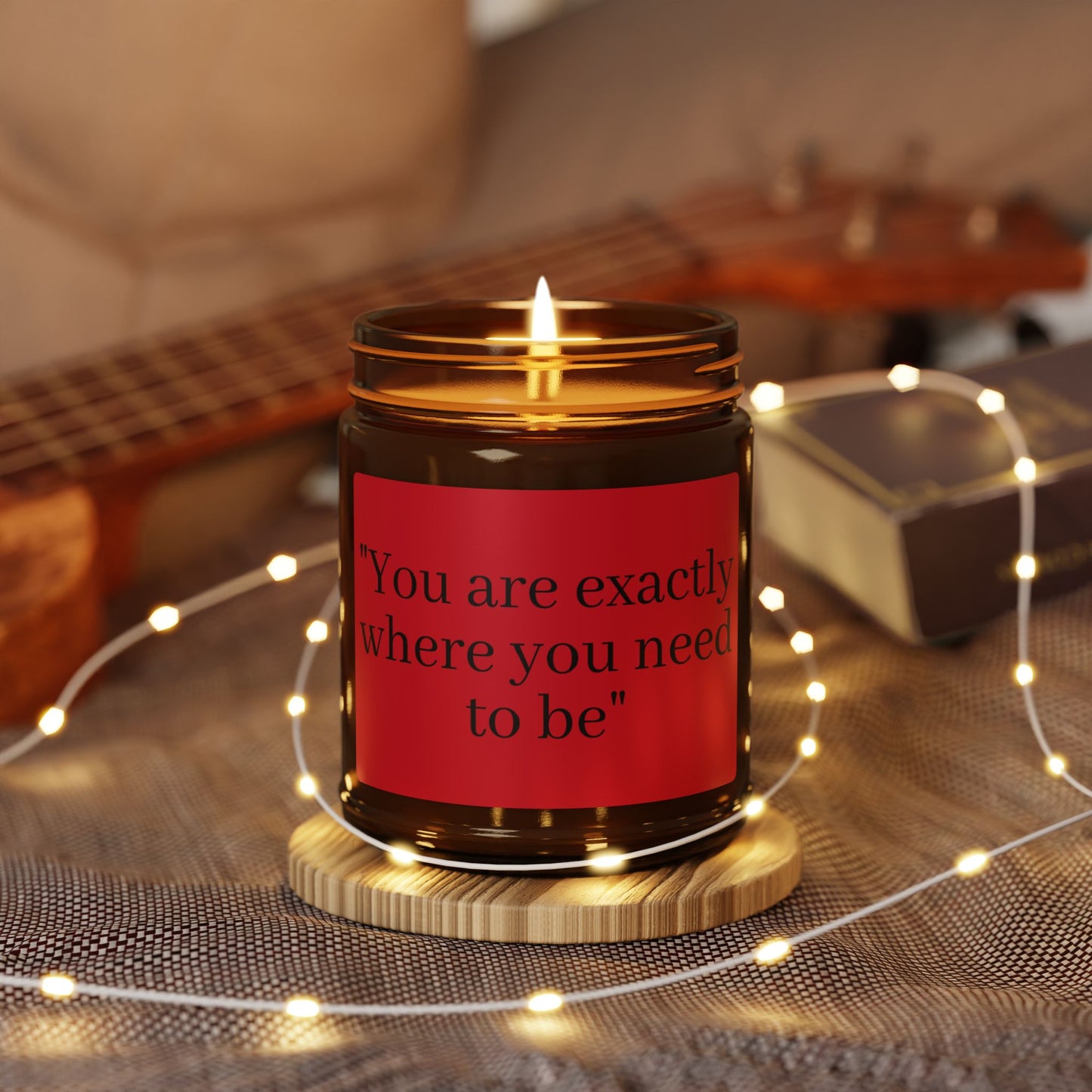 Soy Candle Inspirational Quote - Amber Jar